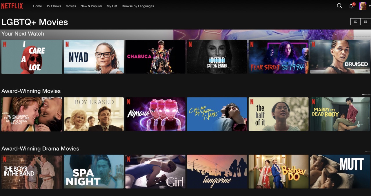 netflix home screen LGBTQ